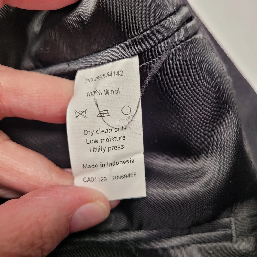 Calvin Klein Blazer Mens 44L Charcoal‎ Grey 100% Wool 2-Button Sport Coat